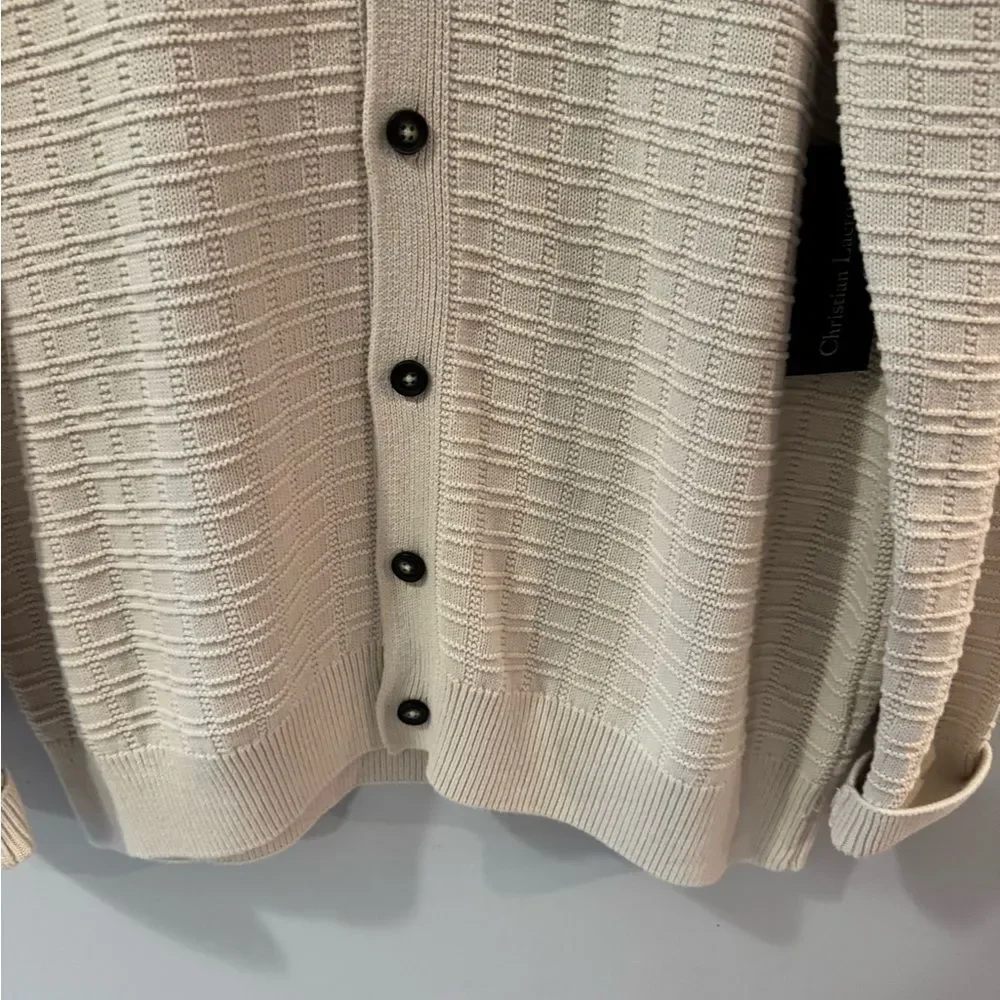 Christian Lacroix Sz XL Knit Button Down Cardigan Sweater